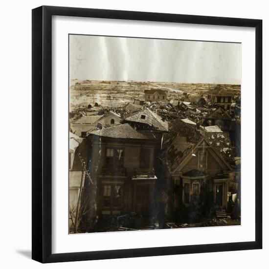 Rooftops of Houses after Tidal Wave-null-Framed Premium Photographic Print