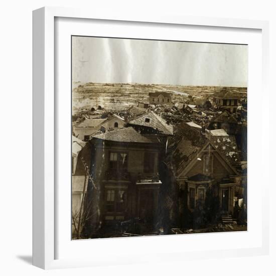 Rooftops of Houses after Tidal Wave-null-Framed Photographic Print