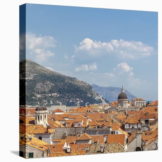 Rooftops of the Old Town, UNESCO World Heritage Site, Dubrovnik, Dalmatia, Croatia, Europe-Charlie Harding-Stretched Canvas