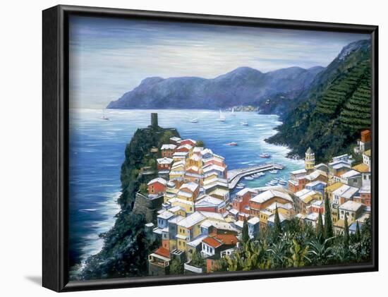 Rooftops of Vernazza-Marilyn Dunlap-Framed Art Print