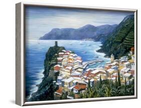 Rooftops of Vernazza-Marilyn Dunlap-Framed Art Print