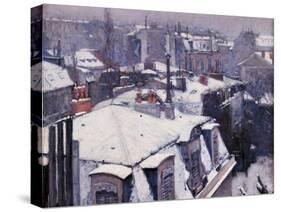 Rooftops under the Snow, Paris-Gustave Caillebotte-Stretched Canvas