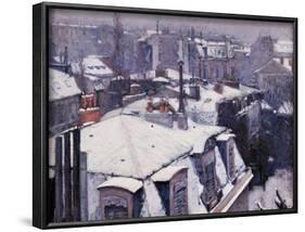 Rooftops under the Snow, Paris-Gustave Caillebotte-Framed Art Print