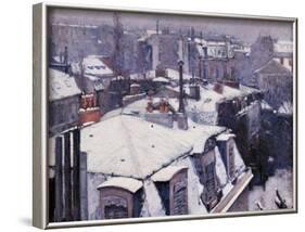 Rooftops under the Snow, Paris-Gustave Caillebotte-Framed Art Print