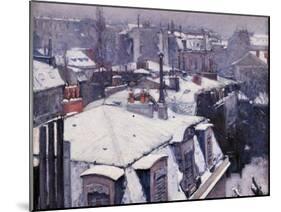 Rooftops under the Snow, Paris-Gustave Caillebotte-Mounted Art Print