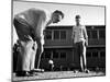 Rookies Playing Croquet to Relax During the Dodgers Spring Training-null-Mounted Photographic Print