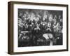 Room Full of Men Smoking During Pipe Smoking Contest-Yale Joel-Framed Photographic Print