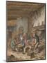 Room in an Inn with Peasants Drinking, Smoking and Playing Backgam, 1678-Adriaen Jansz van Ostade-Mounted Premium Giclee Print