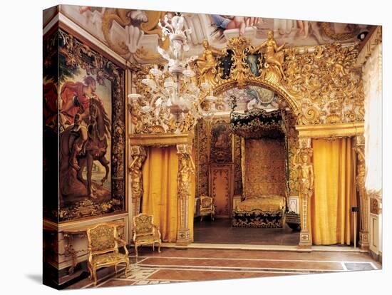 Room of the Married Couple (Alcove), 17th c. Palazzo Mansi, Italy-Tuscany workmanship-Stretched Canvas