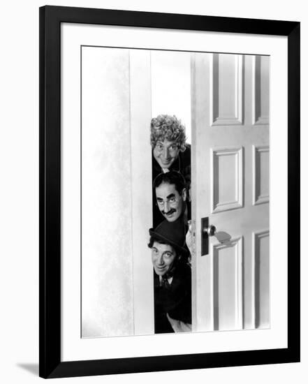 Room Service, Harpo Marx, Groucho Marx, Chico Marx, 1938-null-Framed Photo