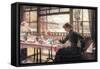 Room with a Glance From The Port-James Tissot-Framed Stretched Canvas