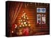 Room With Christmas Tree-egal-Stretched Canvas