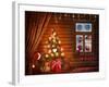 Room With Christmas Tree-egal-Framed Art Print