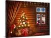 Room With Christmas Tree-egal-Stretched Canvas