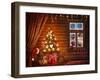 Room With Christmas Tree-egal-Framed Art Print