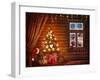 Room With Christmas Tree-egal-Framed Art Print