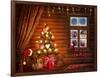 Room With Christmas Tree-egal-Framed Art Print