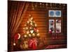 Room With Christmas Tree-egal-Mounted Art Print