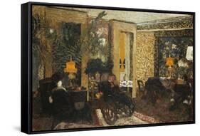 Room with Three Lamps, Rue St. Florentin-Edouard Vuillard-Framed Stretched Canvas