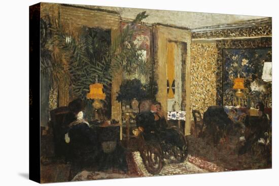 Room with Three Lamps, Rue St. Florentin-Edouard Vuillard-Stretched Canvas