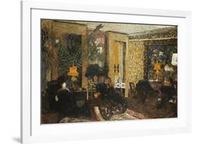 Room with Three Lamps, Rue St. Florentin-Edouard Vuillard-Framed Giclee Print