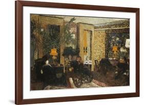 Room with Three Lamps, Rue St. Florentin-Edouard Vuillard-Framed Giclee Print
