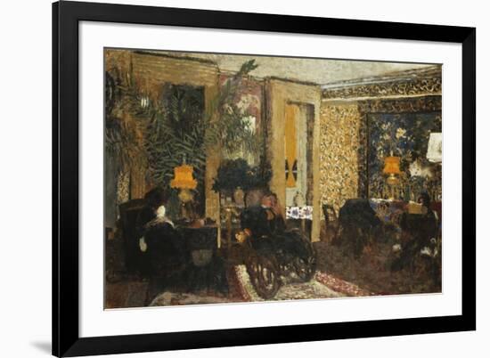 Room with Three Lamps, Rue St. Florentin-Edouard Vuillard-Framed Giclee Print