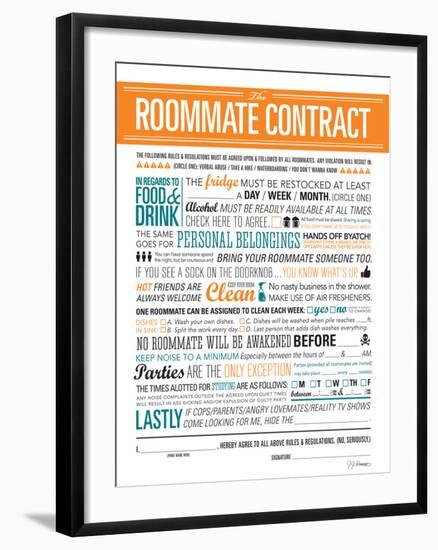 Roommate Contract-JJ Brando-Framed Art Print