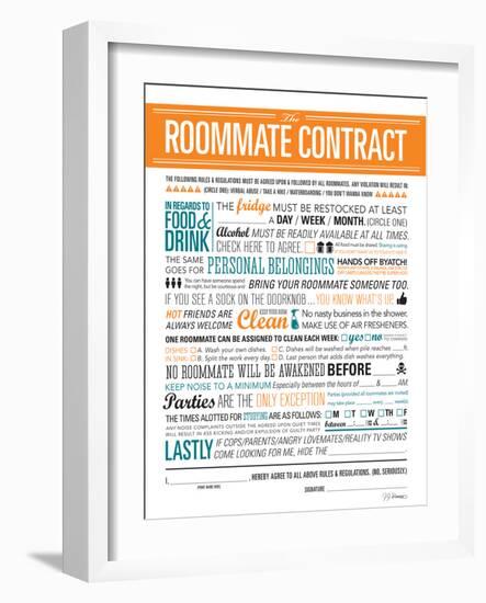 Roommate Contract-JJ Brando-Framed Art Print