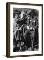 Roosevelt and Churchill Deep in Conversation at the Casablanca Conference, Morocco, January 1943-null-Framed Giclee Print