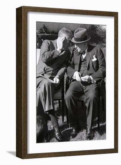 Roosevelt and Churchill Deep in Conversation at the Casablanca Conference, Morocco, January 1943-null-Framed Giclee Print