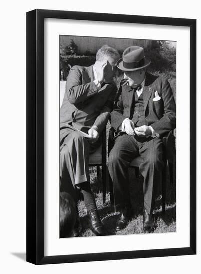 Roosevelt and Churchill Deep in Conversation at the Casablanca Conference, Morocco, January 1943-null-Framed Giclee Print