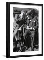 Roosevelt and Churchill Deep in Conversation at the Casablanca Conference, Morocco, January 1943-null-Framed Giclee Print