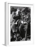 Roosevelt and Churchill Deep in Conversation at the Casablanca Conference, Morocco, January 1943-null-Framed Giclee Print