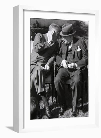 Roosevelt and Churchill Deep in Conversation at the Casablanca Conference, Morocco, January 1943-null-Framed Giclee Print