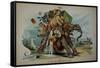 Roosevelt and Taft Cartoon-David J. Frent-Framed Stretched Canvas