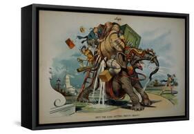 Roosevelt and Taft Cartoon-David J. Frent-Framed Stretched Canvas