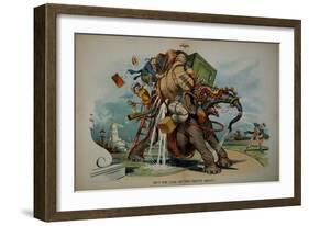 Roosevelt and Taft Cartoon-David J. Frent-Framed Giclee Print