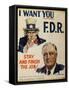 Roosevelt Campaign Poster-David J. Frent-Framed Stretched Canvas