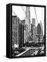 Roosevelt Island Tram Station (Manhattan Side), Manhattan, New York, Black and White Photography-Philippe Hugonnard-Framed Stretched Canvas