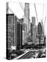 Roosevelt Island Tram Station (Manhattan Side), Manhattan, New York, Black and White Photography-Philippe Hugonnard-Stretched Canvas