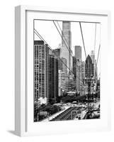 Roosevelt Island Tram Station (Manhattan Side), Manhattan, New York, Black and White Photography-Philippe Hugonnard-Framed Photographic Print