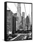 Roosevelt Island Tram Station (Manhattan Side), Manhattan, New York, Black and White Photography-Philippe Hugonnard-Framed Stretched Canvas