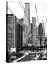 Roosevelt Island Tram Station (Manhattan Side), Manhattan, New York, Black and White Photography-Philippe Hugonnard-Stretched Canvas