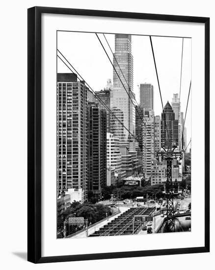 Roosevelt Island Tram Station (Manhattan Side), Manhattan, New York, Black and White Photography-Philippe Hugonnard-Framed Photographic Print
