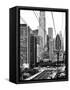 Roosevelt Island Tram Station (Manhattan Side), Manhattan, New York, Black and White Photography-Philippe Hugonnard-Framed Stretched Canvas