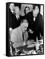 Roosevelt Signing Declaration of War, 1941-Science Source-Framed Stretched Canvas