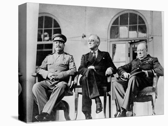 Roosevelt, Stalin, and Churchill at the Teheran conference, 1943-null-Stretched Canvas