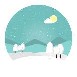 Winter Landscape. Snowy Mountain. Winter Time. Wonderful Winter Morning of Christmas. Blue Landscap-Roosje-Art Print