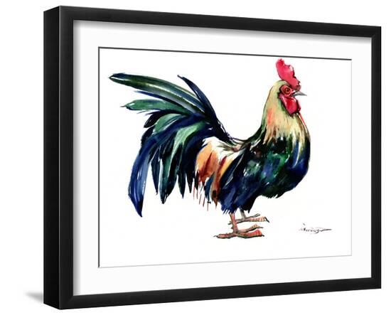 Rooster 1-Suren Nersisyan-Framed Art Print
